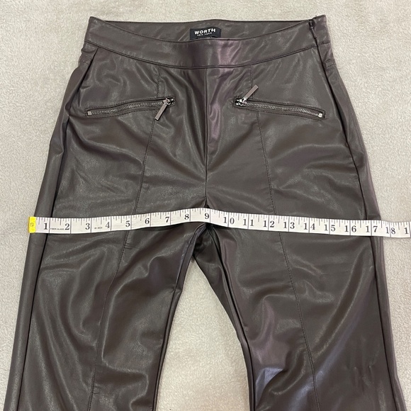 Brown Faux Leather Bootcut Pants - Picture 15 of 16